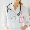 1Pc Colorful Sliding ID Badge Card Holder, Retractable Badge Reel with Cute Flower Charm for Nurse Doctor Teacher Office Staff