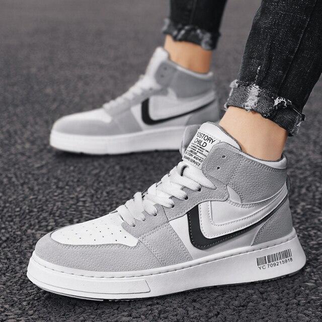 Crlaydk  Spring New High Top Sneakers Walking Sports Tennis Breathable Shoes Lace -Up Comfortable Footwear Ankle Basket Homme
