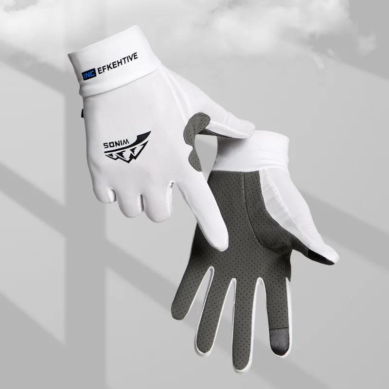 

Cycling Gloves Ice Silk Anti-UV Sunscreen Outdoor Fishing Driving Gloves Anti-Slip Full Finger Breathable Unisex Riding Gloves S белый