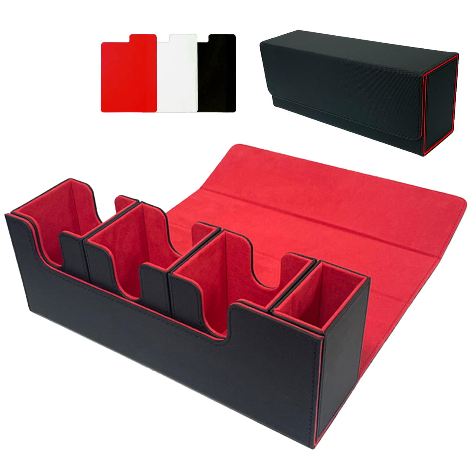 

smine Deck Хранилище для торговых карт 3 отдельных кубика урона Вмещает 300 ПУ торговых карт Кейс, Кейс, Коробка, Колоды, Счётчик, Хранение, Портативный, Хранение,