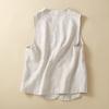 Women's Summer Cotton Linen Vest Casual Loose V-neck Sleeveless Jacket Coat Korean Style Fashion Elegant Casual Vest Top