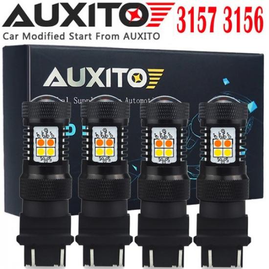 4X 3157 3457 4157NA LED Switchback White Yellow amber Turn Signal Light 16K EA