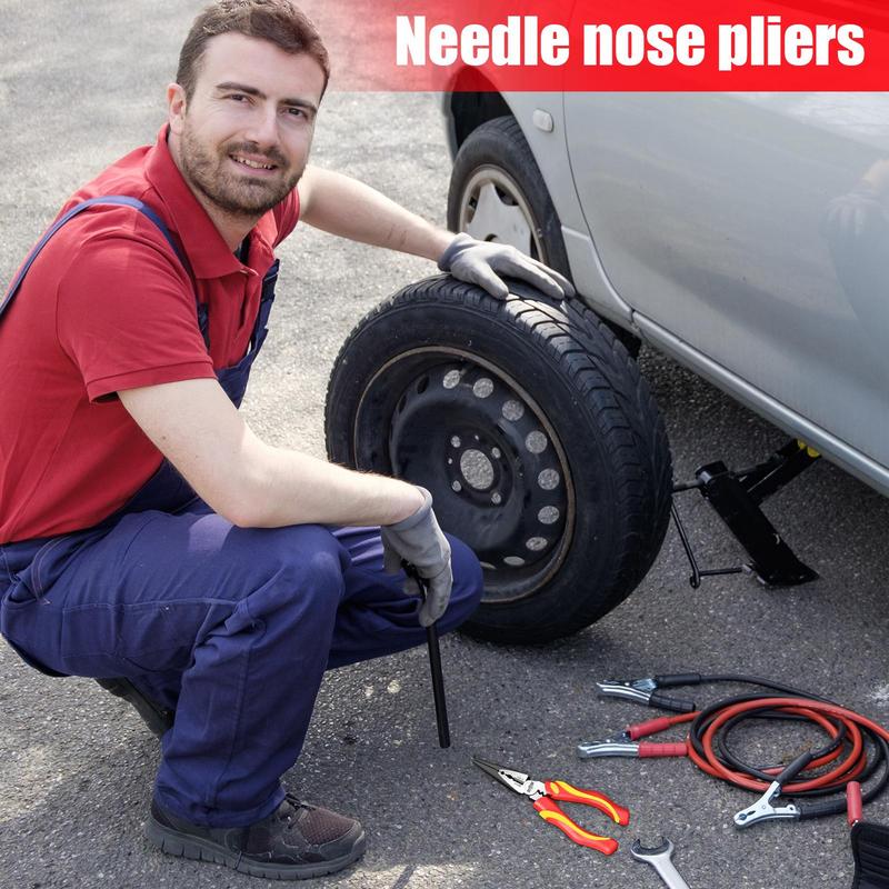 Multifunctional Steel Pliers 6/8 Inches Needle Nose Long Nose Pliers Wire Cutter Clamping Stripping Manual Tools For Electrician