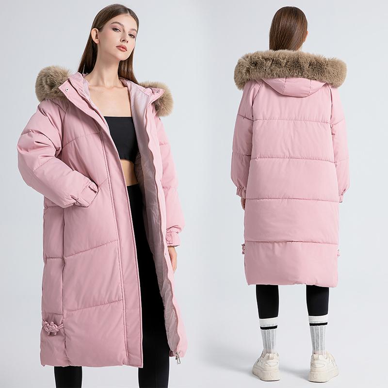 Autumn Winter Warm Coat Parka Women Solid Color Loose Long Hooded Jackets Outwear M-XXL