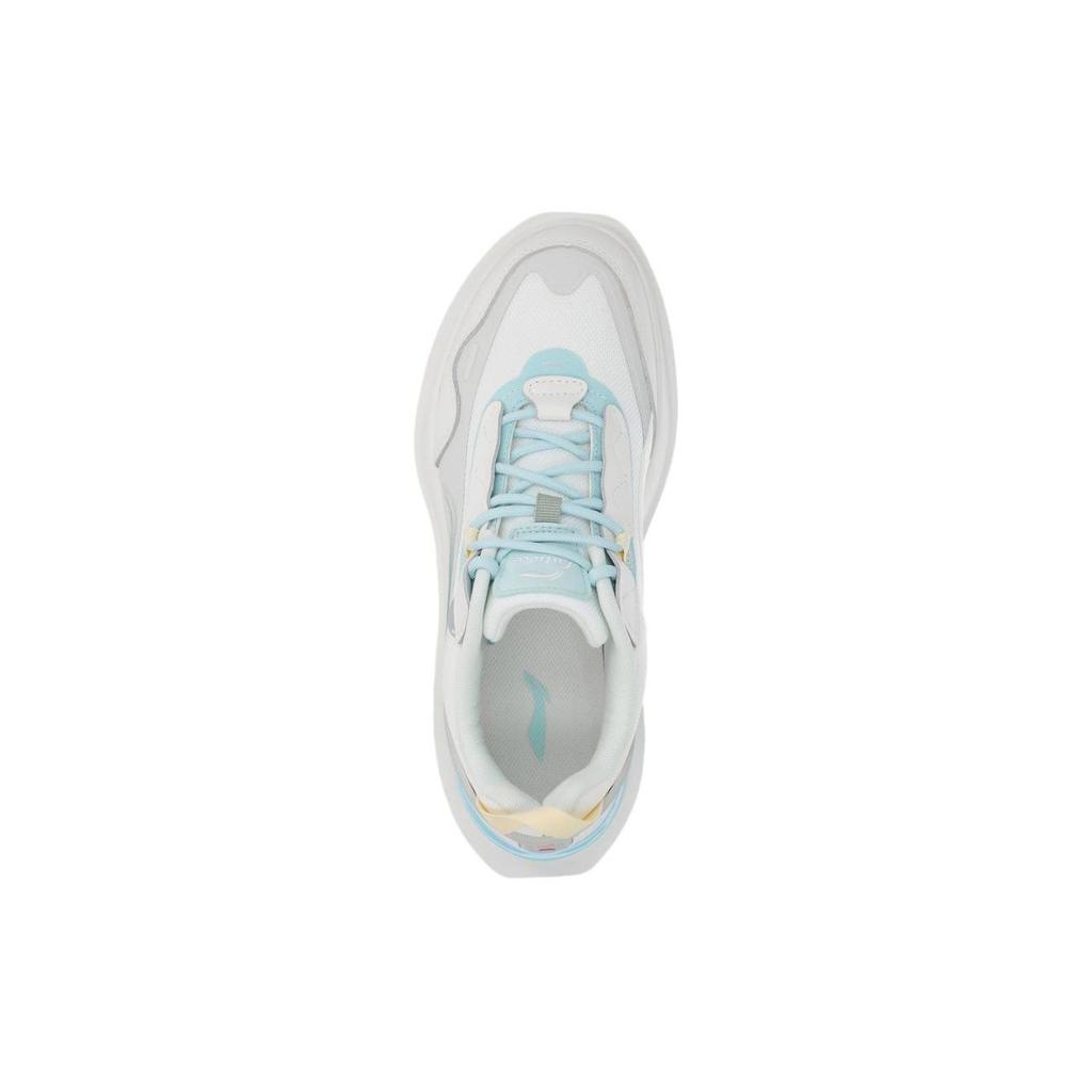 Li Ning Future R1 Abrasion Resistant Breathable Low top Skateboard Shoes Women's White Blue AGLT016-4