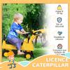 CAT-lizenzierter Kinderbagger, Fahrspielzeug, Handschaufel, Hupe und versteckter Stauraum, 85x27,5x47,5cm, gelb