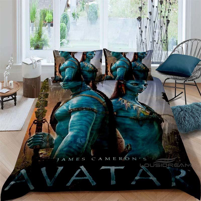 The Avatar: The Way of Water Print Bedding Set Includes 1 Duvet Cover and 2 Pillowcases, Offering Luxurious Comfort.