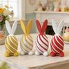 3D Printed Spiral Rabbit Figurine Two-Tone Easter Bunny Figurine Stress Relief Egg Sculpture for Home Office Desk Bookshelf Decor