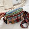 Small Chest Bag Ethnic Style Color-blocking Tassels Retro Ribbon Waist Bag Crossbody Bag Casually