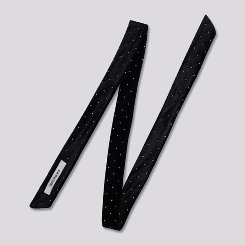 MOILLY [5th Restock] Black Velvet Dot Tie