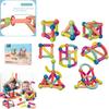 Magnetic Building Blocks Construction Toy Set For Kids 64pcs/12pcs Christmas Gift For Boys And Girls Abs Material Colorful Shapes Logical Thinking