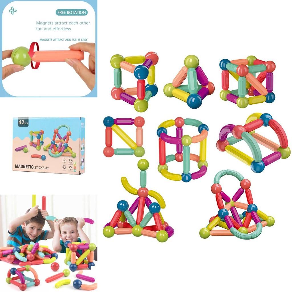Magnetic Building Blocks Construction Toy Set For Kids 64pcs/12pcs Christmas Gift For Boys And Girls Abs Material Colorful Shapes Logical Thinking