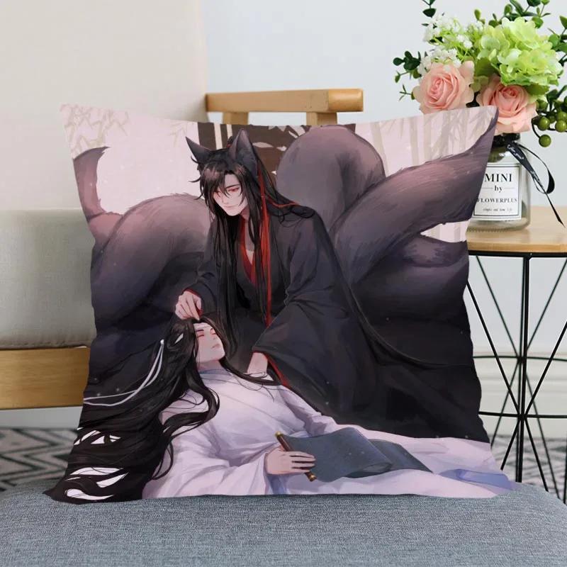 New Arrival Mo Dao Zu Shi Pillow Cover Bedroom Home Office Decorative Pillowcase Square Zipper Pillow Cases Satin Soft No Fade