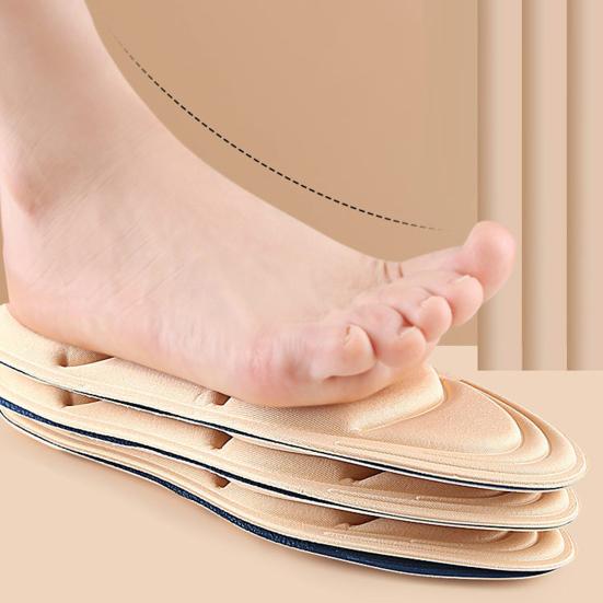 Unisex 5D Sponge Puff Sports Insoles Soft Absorption Pads Massage Insoles Arch Support Orthopedic Inserts for Running Basketball