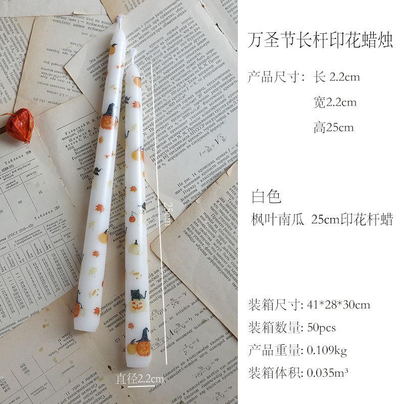 Spooky Halloween Long Candles Ghost Pumpkin Hand Painted Candle Taper Aesthetic Decorative Candles for Events and Parties
