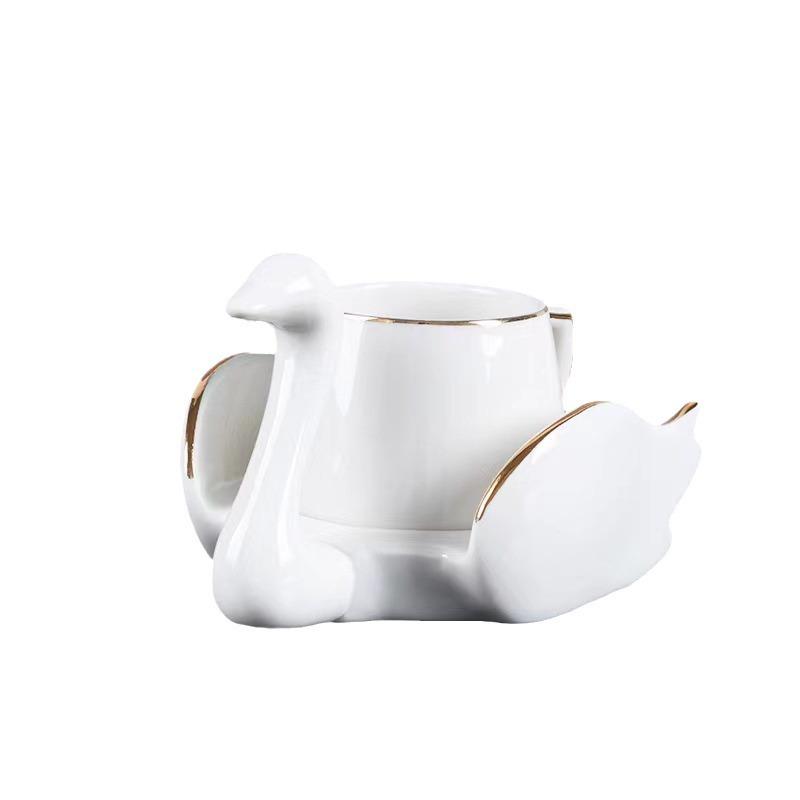 Nordic Phnom Penh Coffee Cup Creative Swan Cup Saucer Elegant Exquisite Ceramic Cup Afternoon Tea Milk Mug