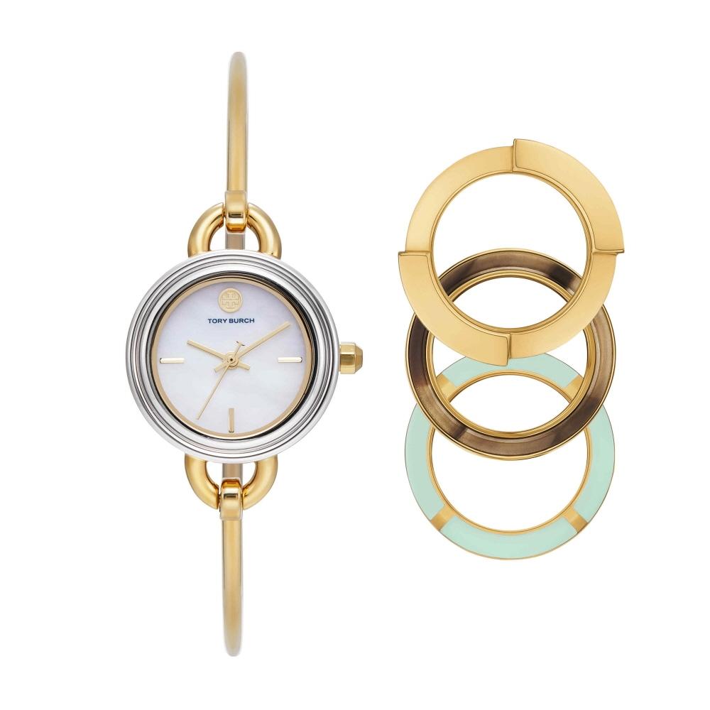 Tory Burch Miller Bangle Gift Set Mother Of Pearl Women S Metal Watch tbw6019Set
