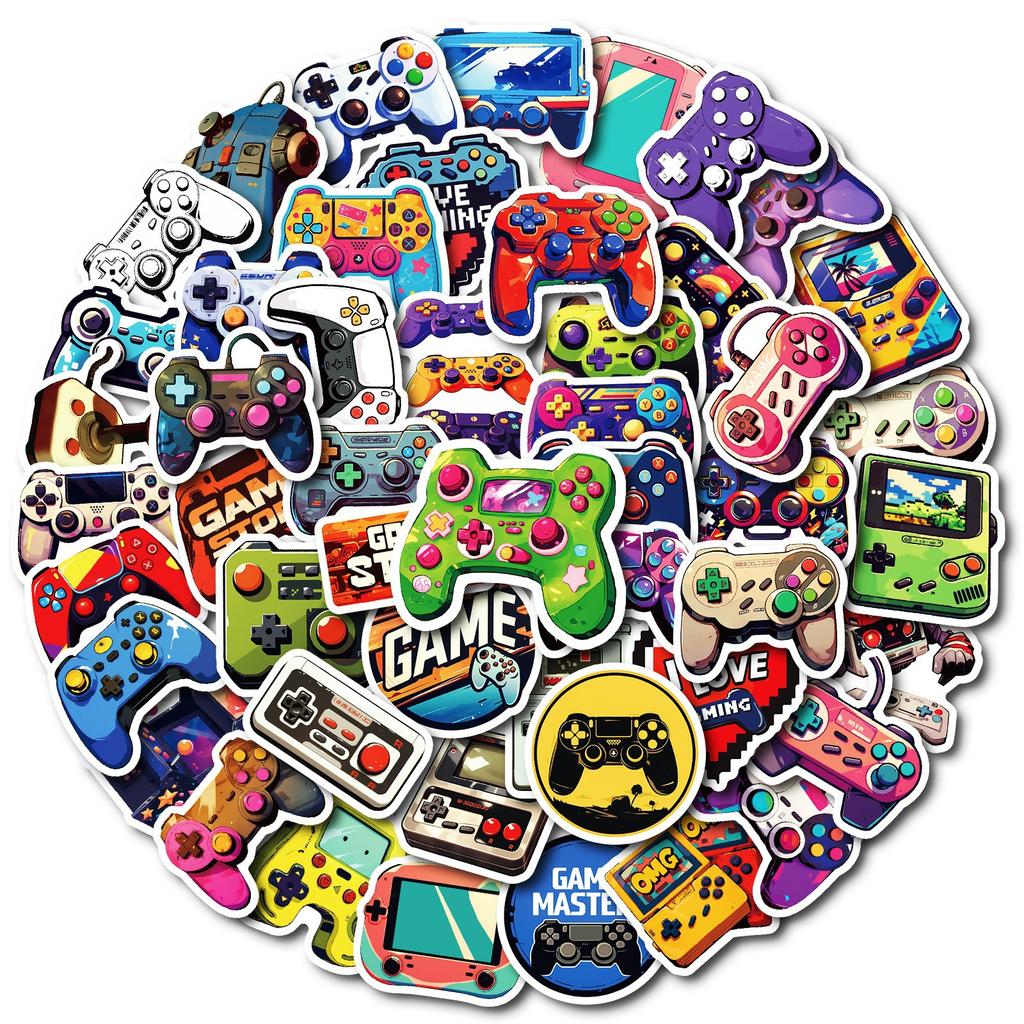 50 New Cartoon Hand-painted Various Game Controller Game Console Graffiti Stickers Decorative Water Cup Computer Refrigerator