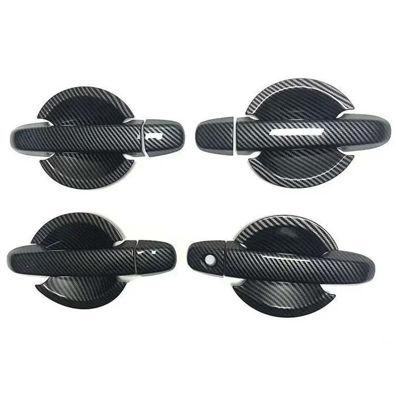 Door Handle Cover For Toyota Yaris Vitz XP130 2012-2017 Glossy Black Carbon Fiber Car Side Trim Sticker Styling Accessories
