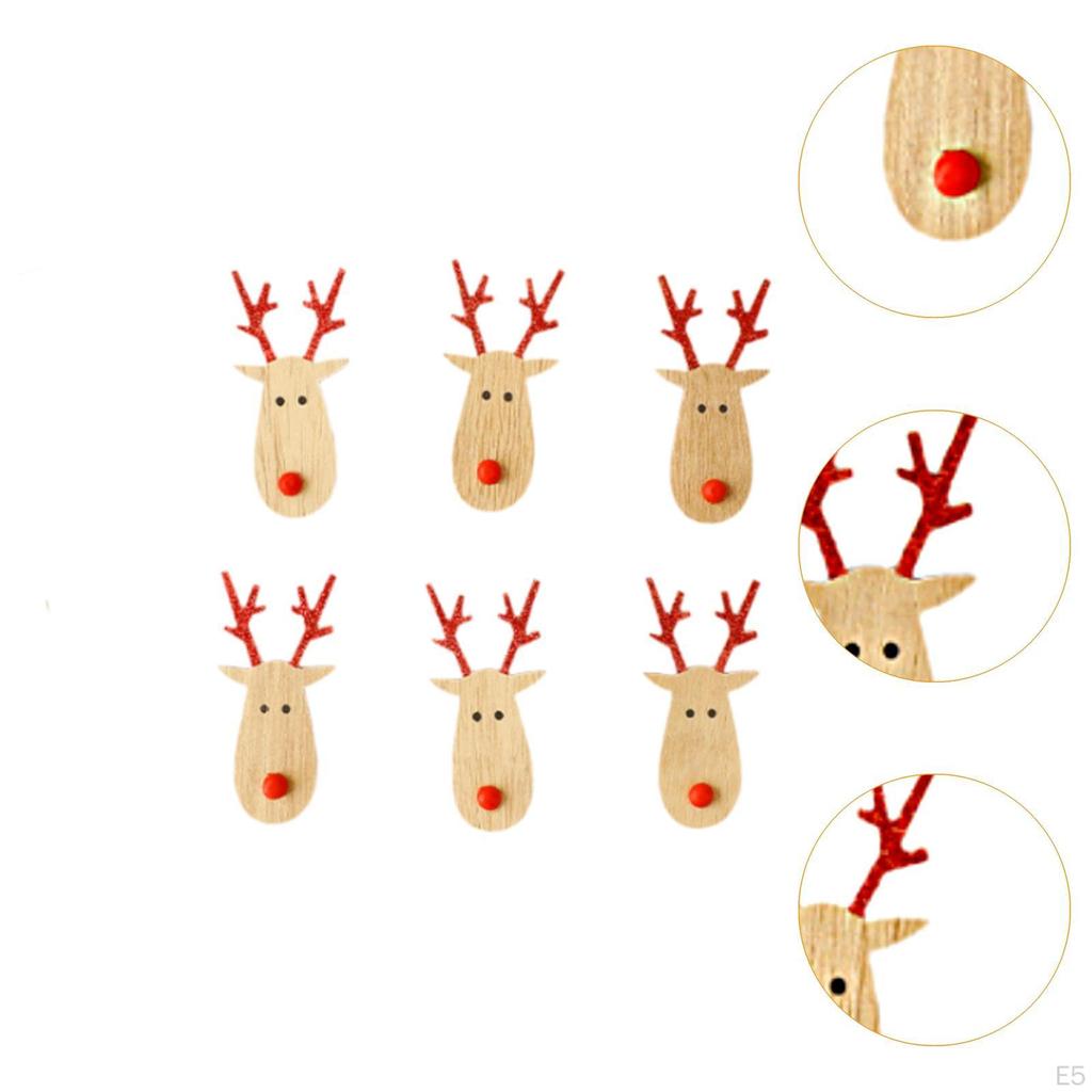 6 kusů přívěsků na vánoční stromek, dřevěné štítky, ozdoba pro festivalovou atmosféru