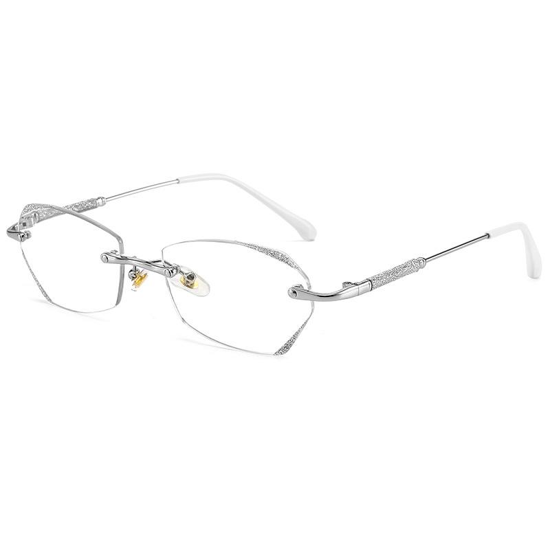 

Diamond-cut High-end Reading Eyeglasses For Middle-aged And Elderly People Anti-blue Lightweight Fashion Ladies Rimless 188 3