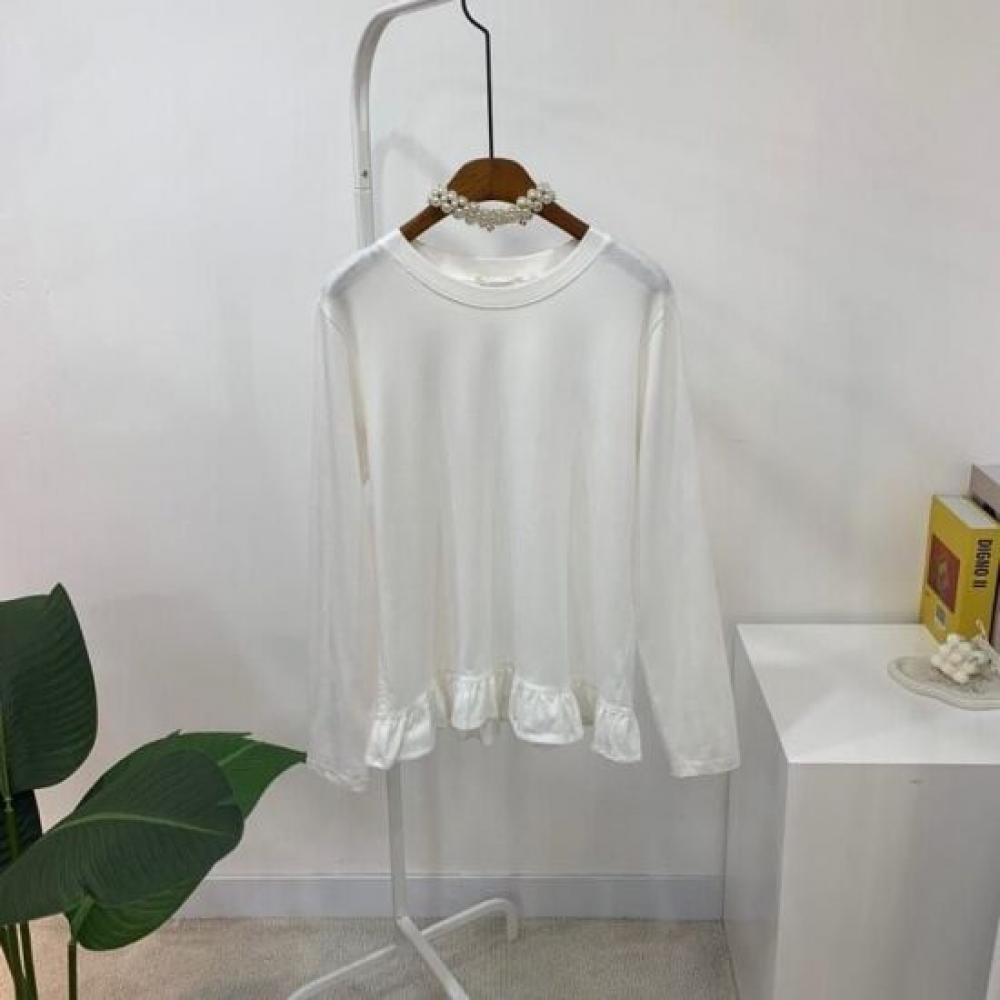 C S In The Room Women CaCo Frill Hem baSiC Long Sleeve T ShirT 4 ColorS