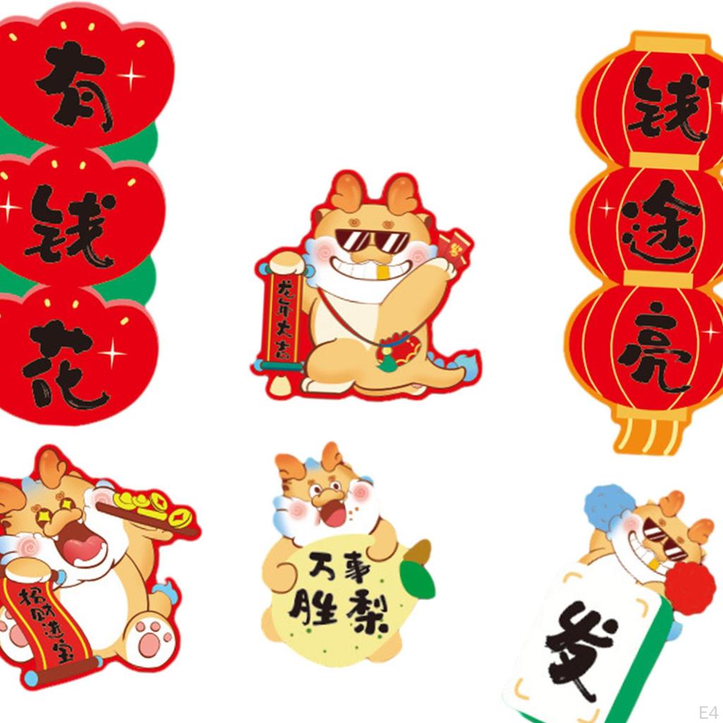 6x Chinese Year Refrigerator Magnets 3D for Home Kitchen Party Supplies