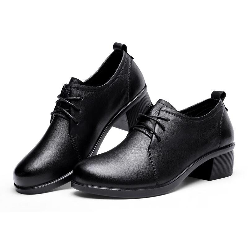 Qiang Ren Women's Genuine Leather Mid-Heel Oxford Shoes