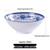 8.5-inch Melamine Noodle Soup Bowl, Blue Floral