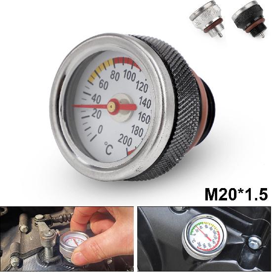 M20x1.5 Oil Temp Temperature Gauge Filler Caps for Motorcycle 0-200℃ Gauge Engine Valves Caps