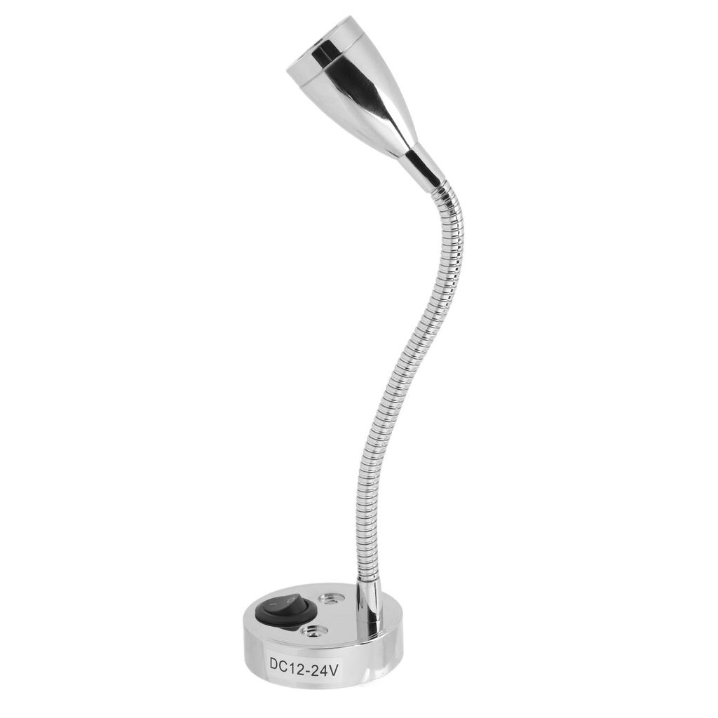 LED-nattlampa för husbil 360 graders vridbar flexibel svanhalslampa för DC 12V till 24V Båt Husbil Lastbil