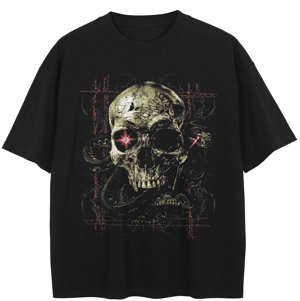 

2026 Unisex T-Shirt Streetwear QUARTER 24 Skull Graphic XXL чорний