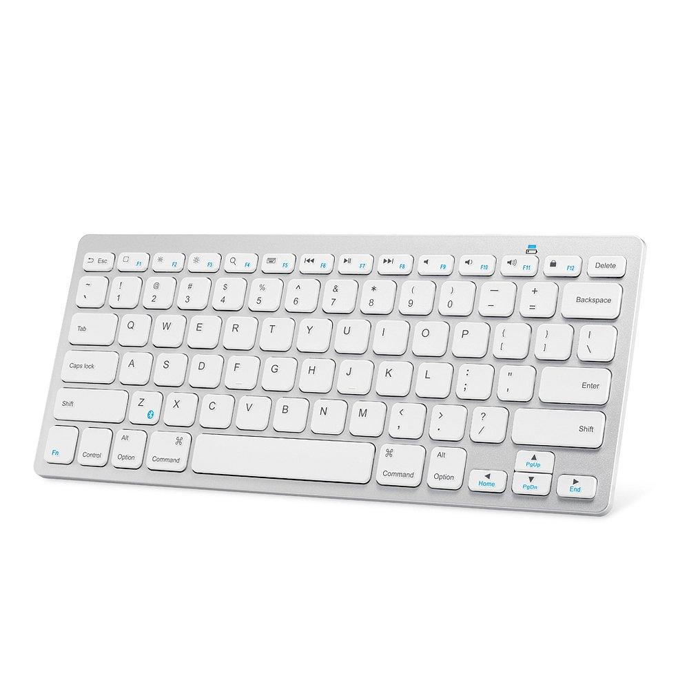 Anker Ultra Slim Bluetooth Wireless Compatible with Long Battery Ideal for Remote Work from Home Keyboard, iOS/Android/Mac/Windows, Life, White,