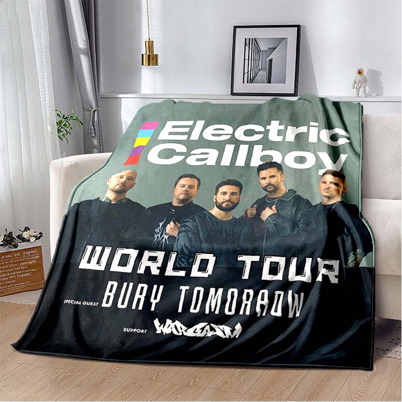 Elektrische Callboy Band Plüschdecke, Für Rock Roll Musikfans, Geeignet für Wohnzimmer und Schlafzimmer, Warm und Weich 80cm x 120cm