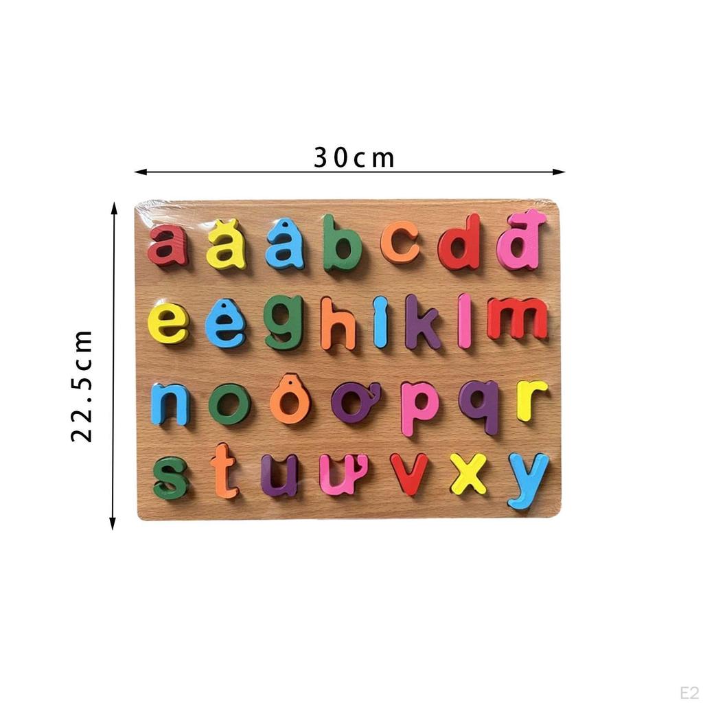 Alphabet Learning Board for Kids with Wooden Pieces