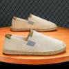 2025New Men Linen Casual Shoes Women Handmade Weaving Fisherman Shoes Casual Flat Espadrilles Driving Shoes Big Size