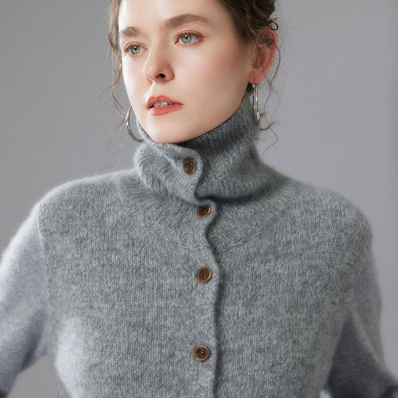 Fanzhen Women's Cashmere Silk Blend Lapel Vest Cardigan