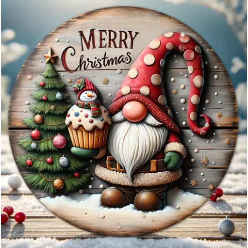 Christmas Snowman Wooden Sign Xmas Tree Hanging Ornaments Merry Christmas Dwarf Wooden Sign for Home New Year Party Gift 2025