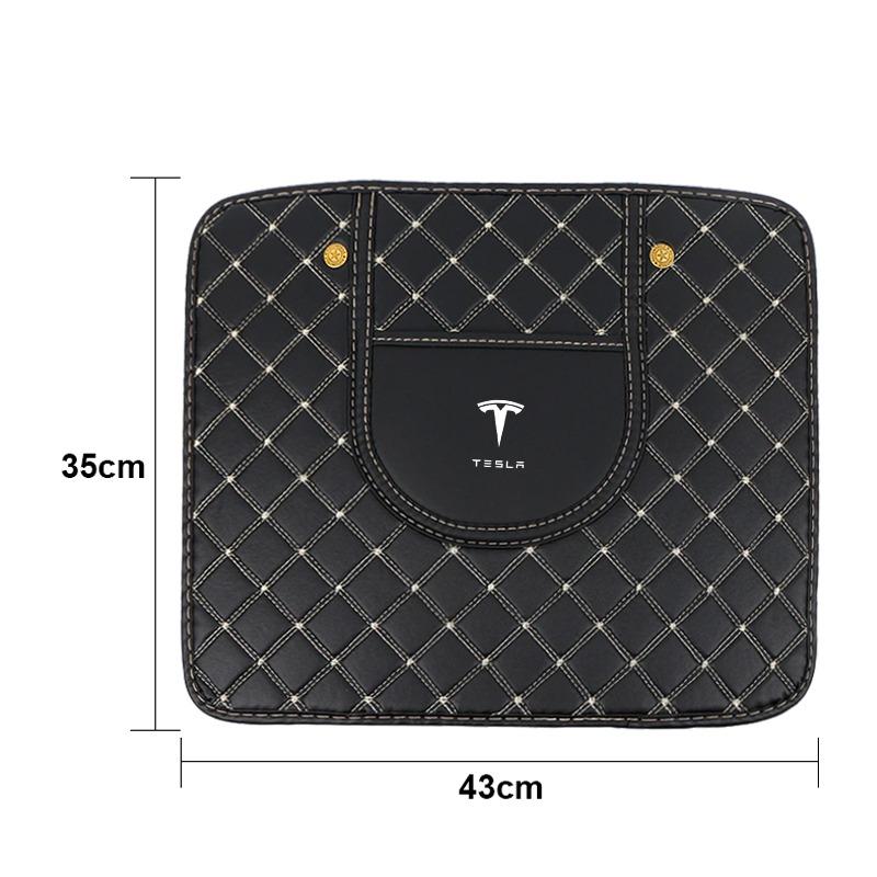 Car Anti-kick Pad Interior Leather Auto Seat Back Protector Pads Anti Scratch For Tesla Model S Model X Model Y Model 3 Roadster SpaceX