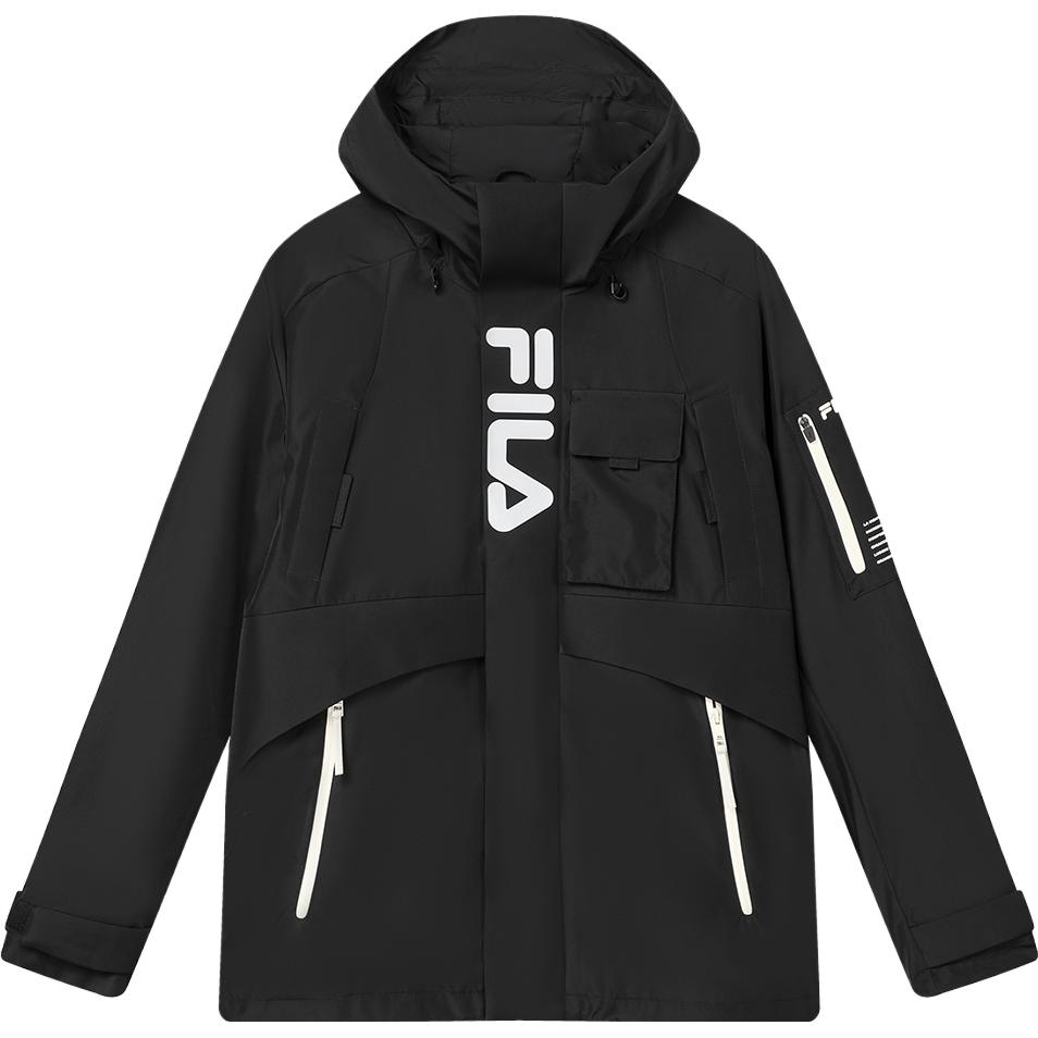 FILA Official 2023 Winter New Two-Piece Jacket Set Fashion Outdoor Casual Comfortable Functional Style Men Jacket Black F11M349701F-BK
