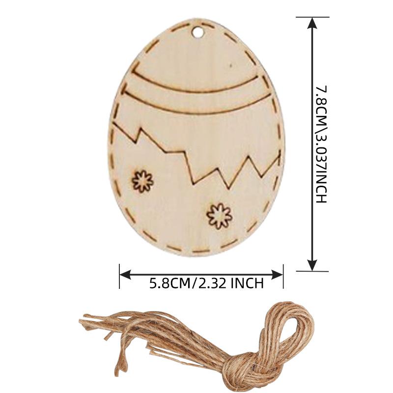 

10/20/50 шт. пасхальные украшения деревянные срезы подвесные украшения яйца пасхальный кролик щепа своими руками ремесло ручная работа натуральный быт 10pcs