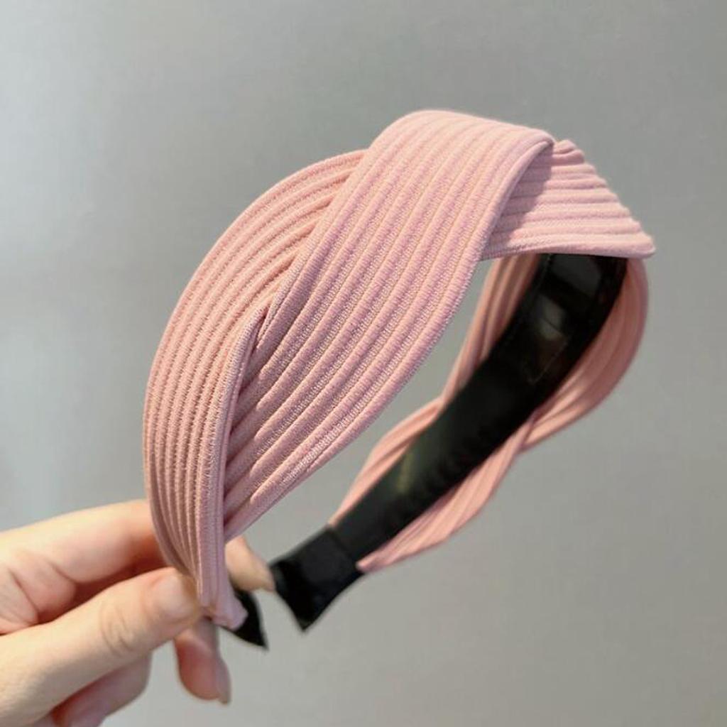 PROLY New Fashion Hair Accessories For Women Wide Side Braided Headband Casual Solid Color Turban Autumn Hairband