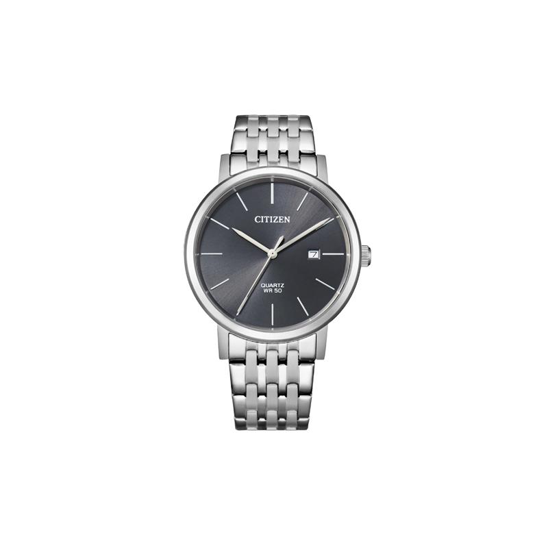 CITIZEN 50m waterproof Quartz Steel Strap men s watch black dial BI5070-57H