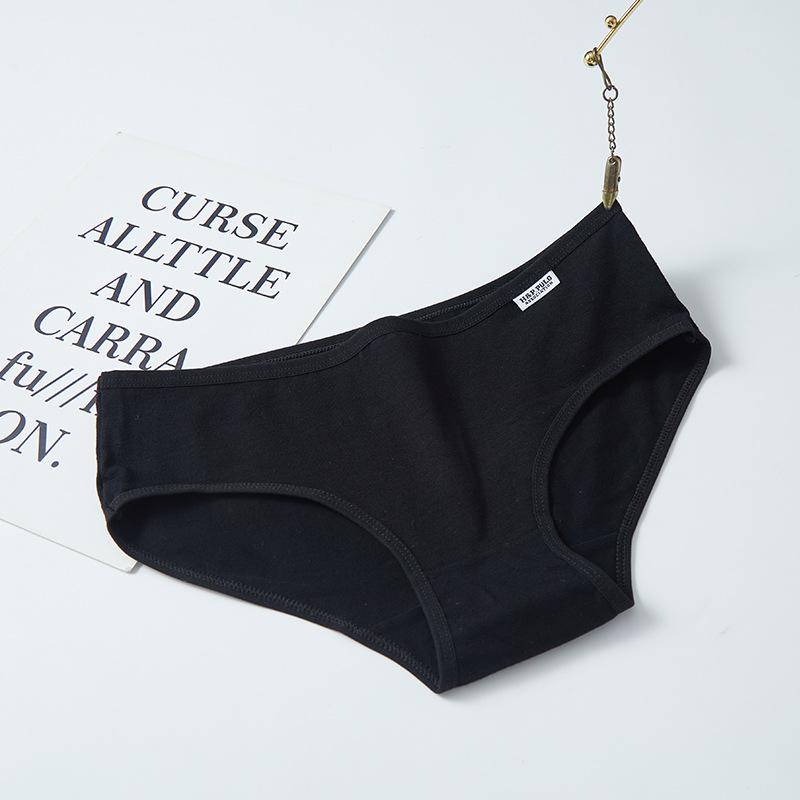 Женские весенне-летние однотонные конфетного цвета студенческие трусы со средней посадкой L