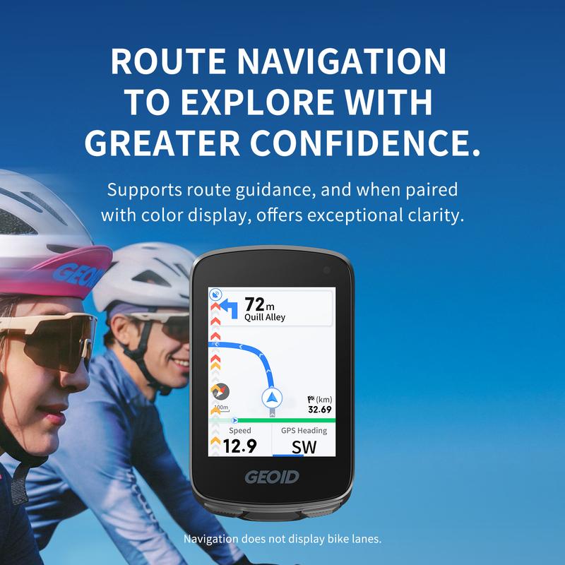 GEOID CC700 GPS Fahrradcomputer 2,8-Zoll-Farbdisplay Routennavigation Fahrrad-Tachometer WIFI Wasserdichtes Fahrrad-Kilometerzähler