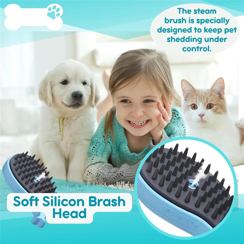 Cat Steam Brush - Self Cleaning Steamy Cat Brush For Massage, Steam Pet Brush For Removing Tangled And Loose Hair