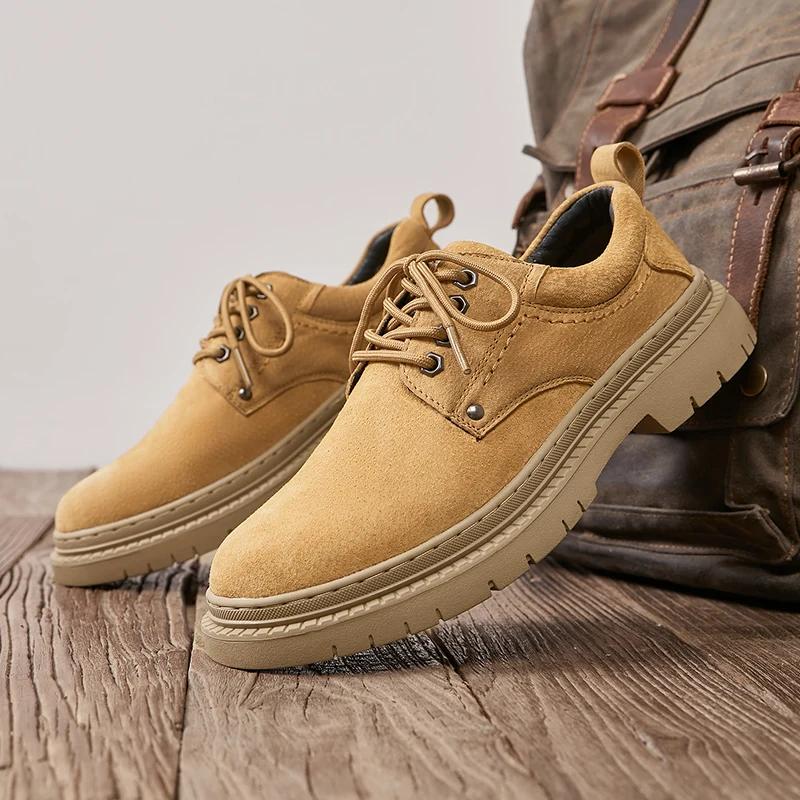 Fashion 2025 Classic Lace-Up Men Oxford Shoes Suede Leather Formal Dress Footwear Comfy Male Casual Business Shoe British Style Sneakers