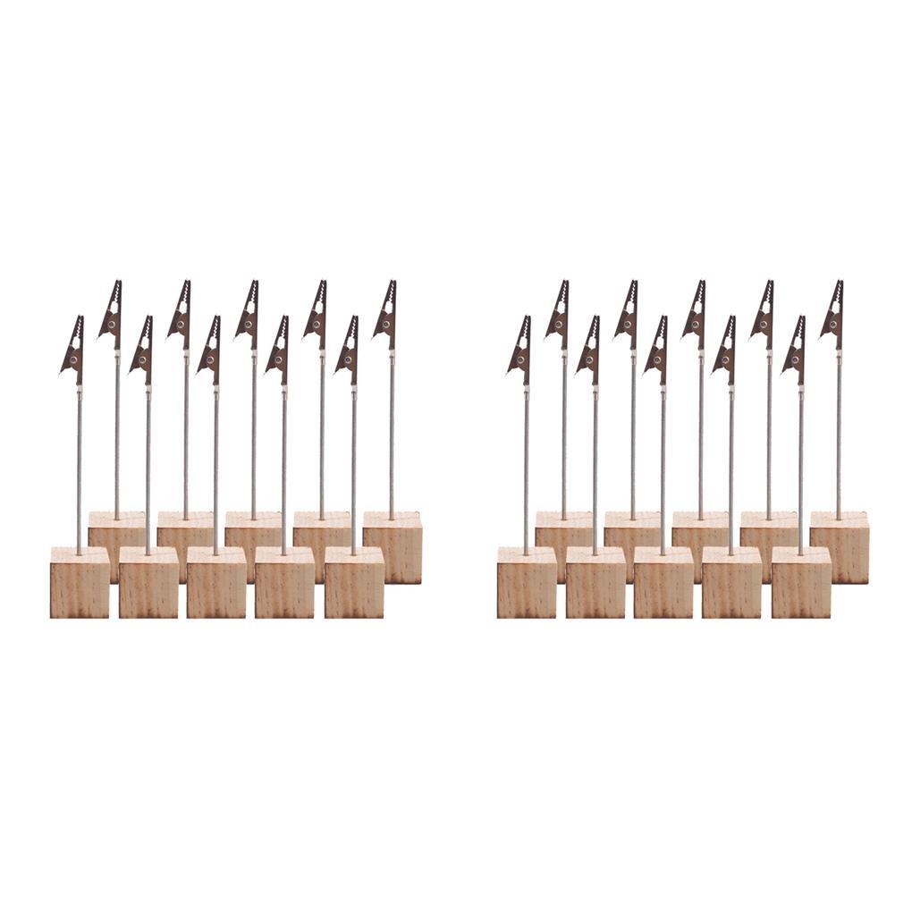 

New Portable 10/20PCS/Set Wooden Place Card Holder Clips Wedding Place Card Holder Table Photo Memo Number Name Clips Base