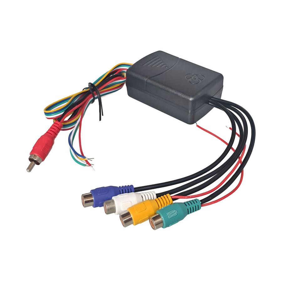 DIYKIT Car Backup Camera Splitter Switch 4 Input 1 Output Intelligent Car Video Switcher Converter