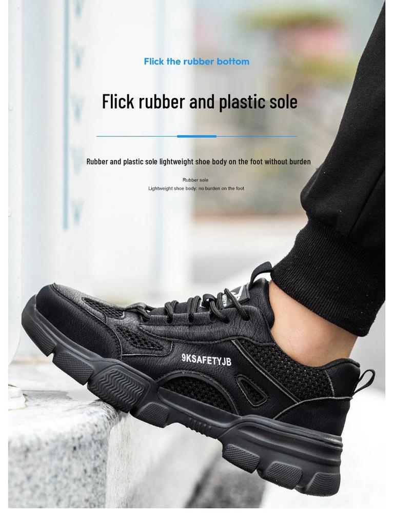 Breathable Fly-Knit Steel Toe Safety Shoes - Durable, Anti-Slip, and Comfortable for Long Hours